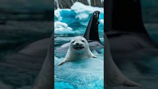 Cruise Ship Saves Baby Seal from Orca Attack [upl. by Sinai204]