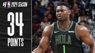 Zion Williamson PUTS ON A SHOW 34 POINTS vs Clippers 🔥 FULL Highlights [upl. by Aicyla]