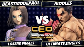 CEO 2024 LOSERS FINALS  BeastModePaul Hero Vs Riddles Kazuya Smash Ultimate  SSBU [upl. by Lemhar]