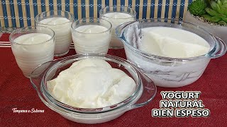 YOGURT NATURAL ESPESO HECHO CON TRUCO QUEDA PERFECTO Y DELICIOSO NO FALLA [upl. by Nolyd]