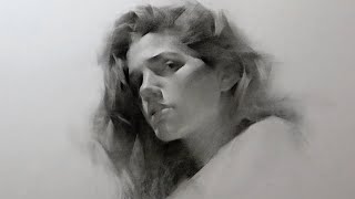 Realistic Portrait Drawing with Charcoal Pencil [upl. by Krakow]