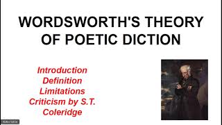 Poetic Diction of William Wordsworth its limitations and ST Coleridges criticism [upl. by Boccaj]