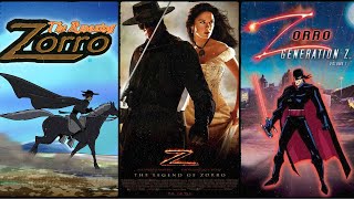 🦊⚫ Tutti gli ZORRO 9 ⚫🦊 in Film Cartoni Animati Serie TV 2000  2009 📽 [upl. by Ybbed949]