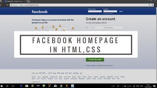 Create Website Using HTML CSS and Bootstrap in Hindi 2018  Facebook Home Page with Source Code [upl. by Esther459]