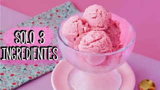 Helado de fresa 3 INGREDIENTES  Helado casero  Receta Fácil  Ale Hervi [upl. by Essirahs]