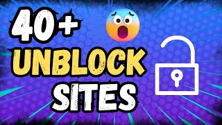 40 Best Unblock Websites For School 2024  Unblock Website 2024 [upl. by Helaina]