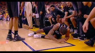 Kawhi Leonard Ankle Injury  Warriors vs Spurs 51417 [upl. by Neggem]