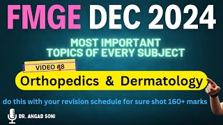 8 Orthopedics amp Dermatology  IMPORTANT Topics for FMGE Dec2024 exam fmge2024 neet medicaltest [upl. by Gnik119]