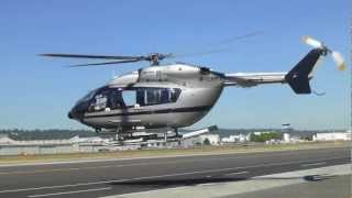 Eurocopter EC145 Helicopter Taking off at KBFI Seattle [upl. by Fronia]