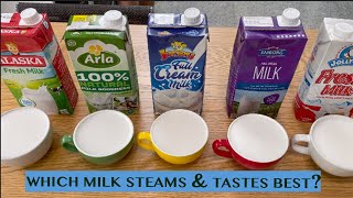 FRESH MILK REVIEW WHICH STEAMS AND TASTES BEST FOR HOT COFFEE DRINKS [upl. by Guilbert]