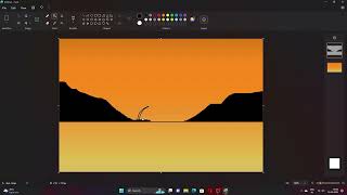 How to drawing MS paint  ms paint drawing ms paint drawing easy  SUN RISE DRAWING IN MS PAINT [upl. by Stefanac]