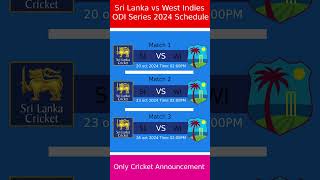 Sri Lanka vs West Indies ODI Series 2024 ScheduleOctober 2024 ODI Series slvswi odiseries2024 [upl. by Acirre]