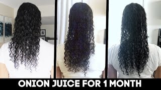 I Tried ONION JUICE in my Curly Hair For 1 Month SEE MY RESULTS [upl. by Furey]