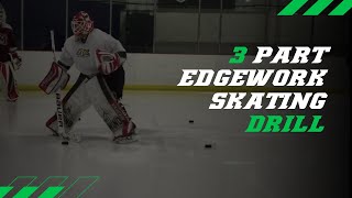 3 Part Edgework Skating Drill for Goalies Warmup [upl. by Hogle438]