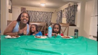 Family Mukbang Come eat Sunday dinner with us familyvlog funnyvideo mukbang funtime [upl. by Cozza721]