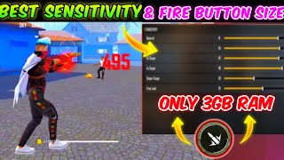 3 Gb Ram Best Sensitivity  For Free Fire  3 Gb Ram Best Fire Button Size  Auto Headshot Setting [upl. by Piks]