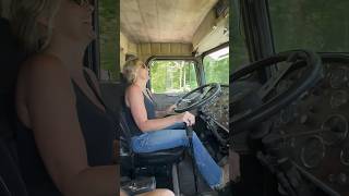 Downshifting amp floating gears A lost technique peterbilt 359 trucking farmersdaughter farmlife [upl. by Nyladnewg]