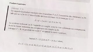 Algèbre 1 s1 MIP  les ensembles Produit Cartisien [upl. by Ahsaf]