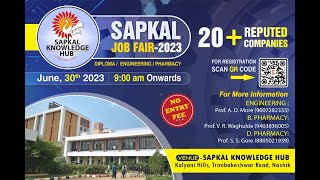 Sapkal Job Fair 2023 placement engineering job [upl. by Paterson]