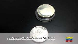 Moneda Aniversario Banco Central de Venezuela 50 años y 70 años 50 Bolívares [upl. by Summers347]