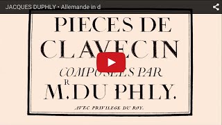 JACQUES DUPHLY • Allemande in d [upl. by Yeldnarb]