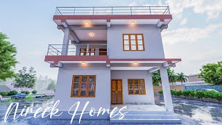 Simple House Design Ideas  3D Exterior House With Decent Color Combination [upl. by Dualc]