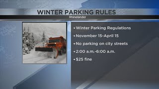 Rhinelander PD Reminds Residents About Winter Parking Regulations [upl. by Fish]