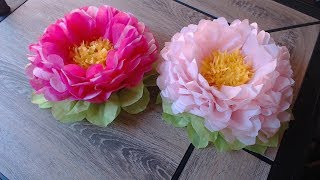 How to make tissue paper flower super easy method easy birthday decoration  wedding decoration [upl. by Elie]