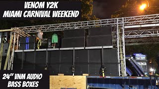 EARLY SOUND SYSTEM SET UP FOR MIAMI CARNIVAL 24quot BASS CABINETS [upl. by Drofla]