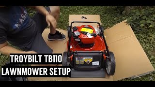 How to Set Up Troy Bilt TB110 Lawn Mower  21quot Push Lawnmower Instructions [upl. by Niamjneb]