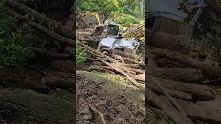 clearing out 6 feet of mud on black mountain in someones driveway helene Hurricane mudslide [upl. by Nesline]