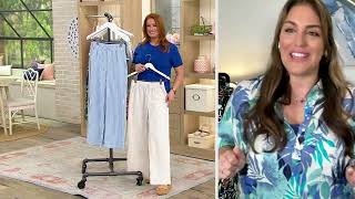 Denim amp Co Seersucker Wide Leg Pull On Pant on QVC [upl. by Charbonneau687]