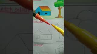 Pencil colour panting colour sketch colour drawing shrots viral videos subscribe please 🙏🙏 [upl. by Andee]