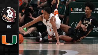 Florida State vs Miami Basketball Highlights 202122 [upl. by Kroy]