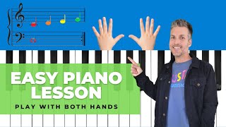 Easy Piano Lesson for Kids  Play with Both Hands [upl. by Keven]