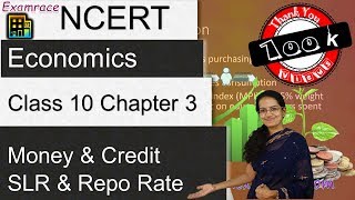 NCERT Class 10 Economics Chapter 3 Money and Credit CRR SLR amp Repo Rate  English  CBSE [upl. by Ayra]