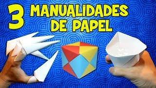 Manualidades de Papel Fáciles y Divertidas  Top 3 [upl. by Riedel190]