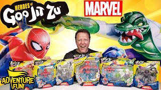 7 Marvel Heroes of Goo Jit Zu SpiderMan VS Goo Shifter Lizard AdventureFun Toy review [upl. by Bowden602]