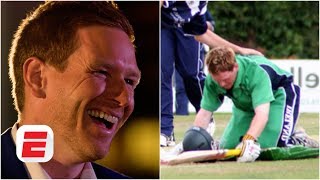 Eoin Morgan reacts to Eoin Morgan getting out for 99 on ODI debut  Through the years part 1 [upl. by Nhojleahcim]