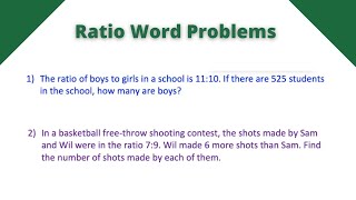 Ratio Word Problems  Algebra 1 [upl. by Irrehc886]