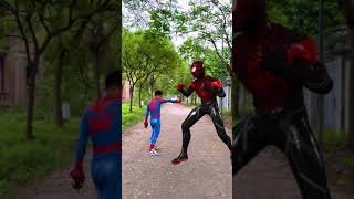 Spiderman Giant 3D Transformation Miguel OHara Ant Man Venom Fighting Black Spiderman 3D shorts [upl. by Lipson]