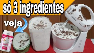 COMO FAZER SORVETE DE FLOCOS SÓ 3 INGREDIENTES [upl. by Elita]