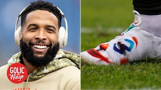 Odell Beckham Jr and Jarvis Landry forced to change cleats at halftime  Golic and Wingo [upl. by Kawasaki]