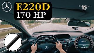 MERCEDESBENZ E220 W212  POV Acceleration amp Top Speed on German Autobahn  100200 kmh PART 2 [upl. by Maxwell209]