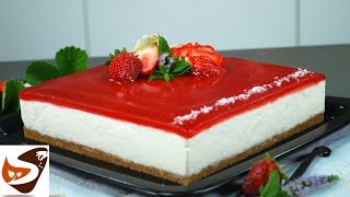 Cheesecake fredda dolce facile senza cottura cheesecake alle fragole [upl. by Ortensia]