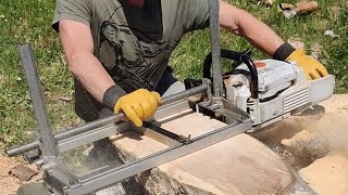 how to mill wood ovals with Alaskan chainsaw mill [upl. by Luce]