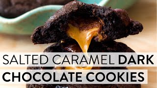 Salted Caramel Dark Chocolate Cookies  Sallys Baking Recipes [upl. by Atiana]