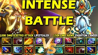 INTENSE LATE GAME BATTLE  100K DMG Electro ATK Lifestealer Vs 150K DMG Army GOD Phantom Lancer [upl. by Leanora]