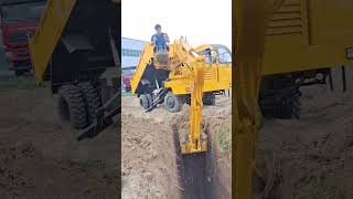 Truckmounted excavator excavator fourwheel drive agricultural vehicle dump truck one machi [upl. by Carlina620]