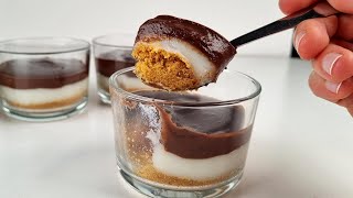 Irresistible Creamy Chocolate and Vanilla Layered Dessert  Easy NoBake Recipe [upl. by Essyle]